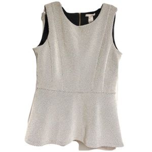 H&M Black / White Textured Peplum Sleevele…